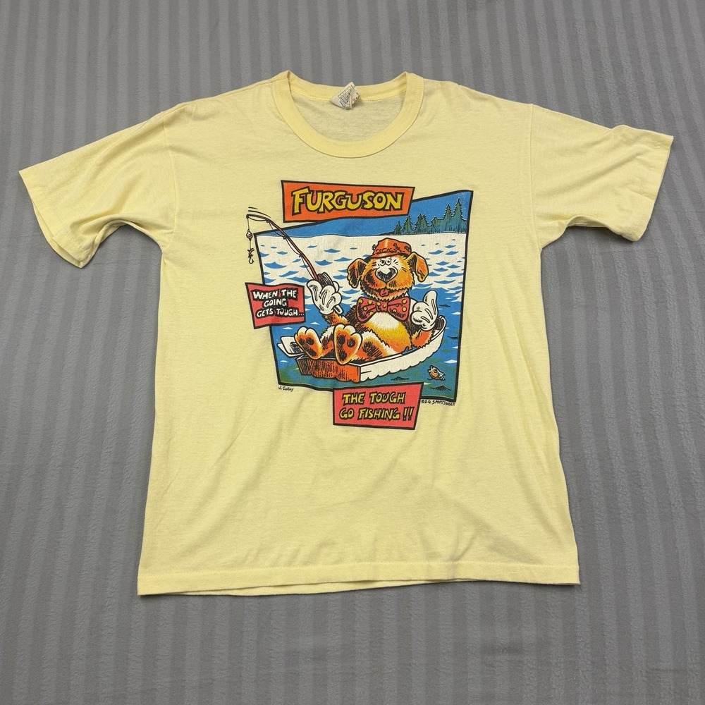 Vintage Furguson Single Stitch T-shirt Oversized Medium DG Sportswear Made USA